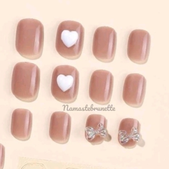 2/$16 Heart Bow Press On Nails - Picture 4 of 10